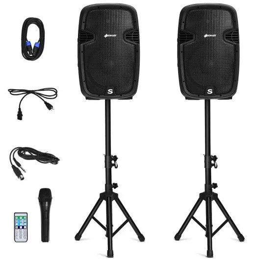 12" Dual 2-Way 1600 W Powered PA Speaker System