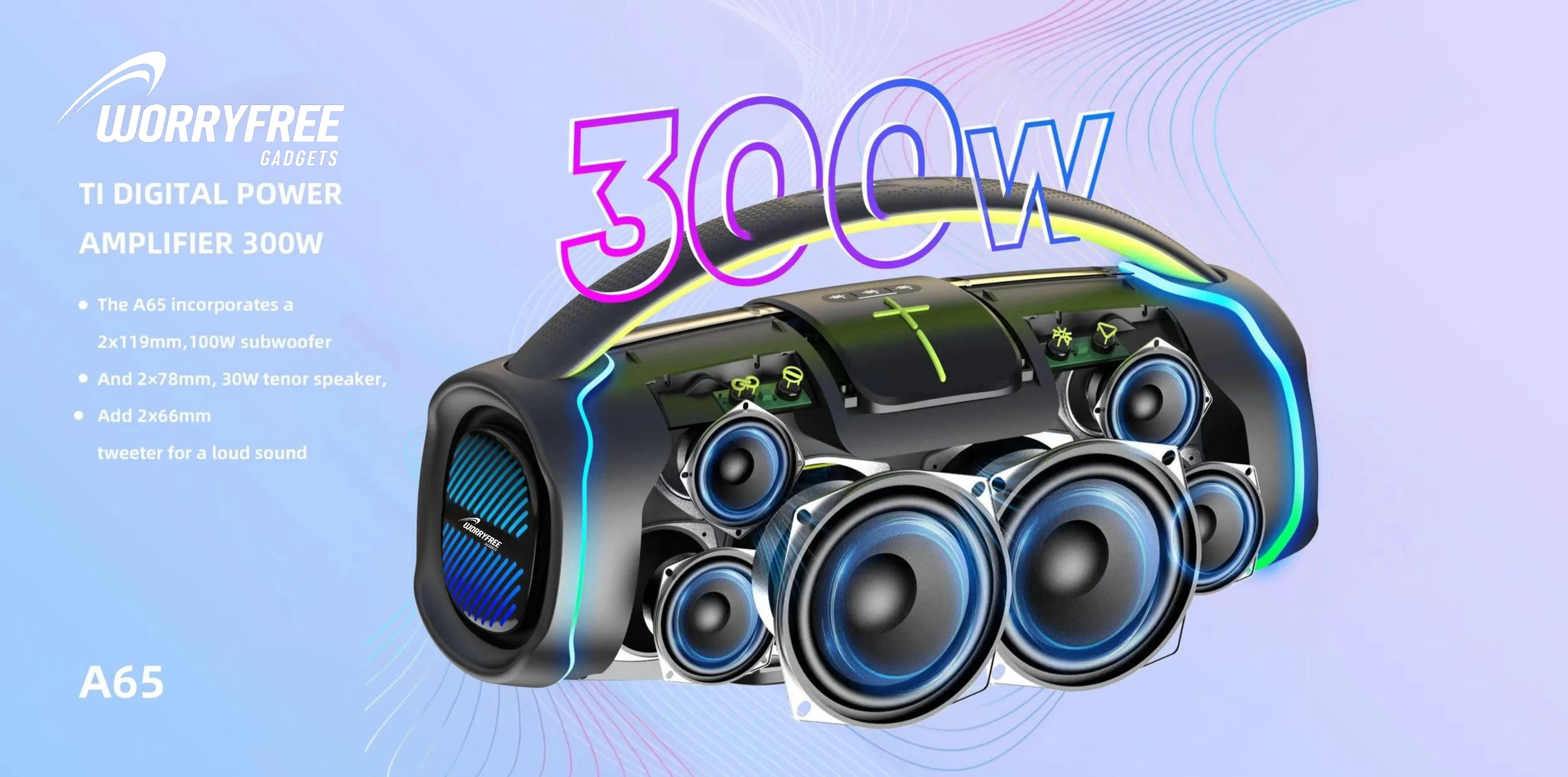 300W Speaker with Handle and one Microphone