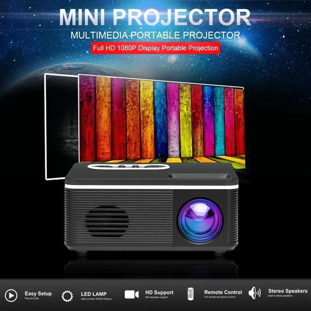 600 Lumen LED Built-in Speaker HD Mini Projector