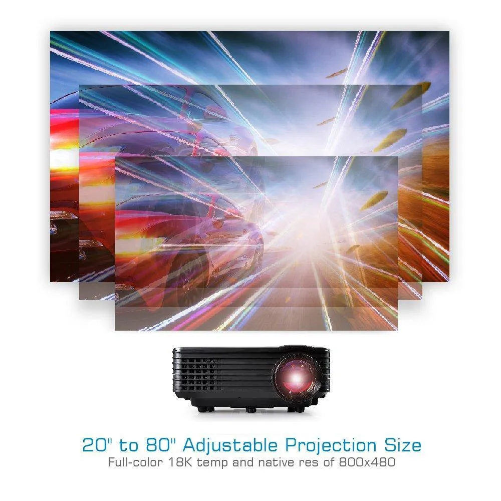 600 Lumen LED Built-in Speaker HD Mini Projector