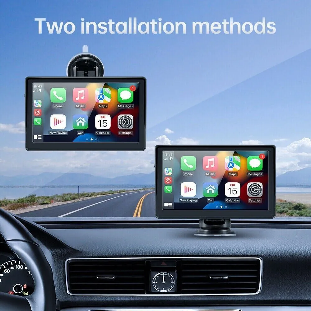 7" Wireless Car Radio Apple Carplay Android Auto Bluetooth 5.1   Cam