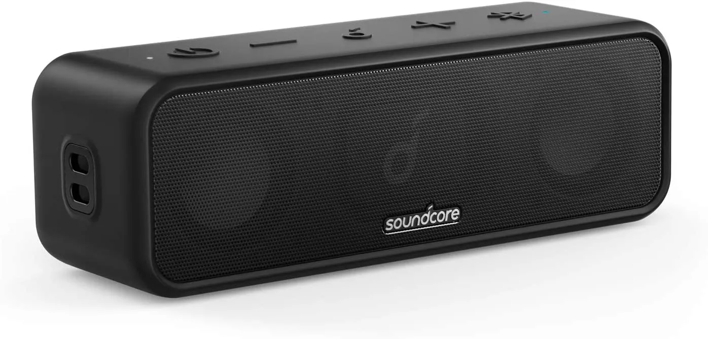 Anker Soundcore 3, Bluetooth Speaker with Stereo Sound, Pure Titanium Diaphragm Drivers, PartyCast Technology, BassUp, 24H Playtime, IPX7 Waterproof