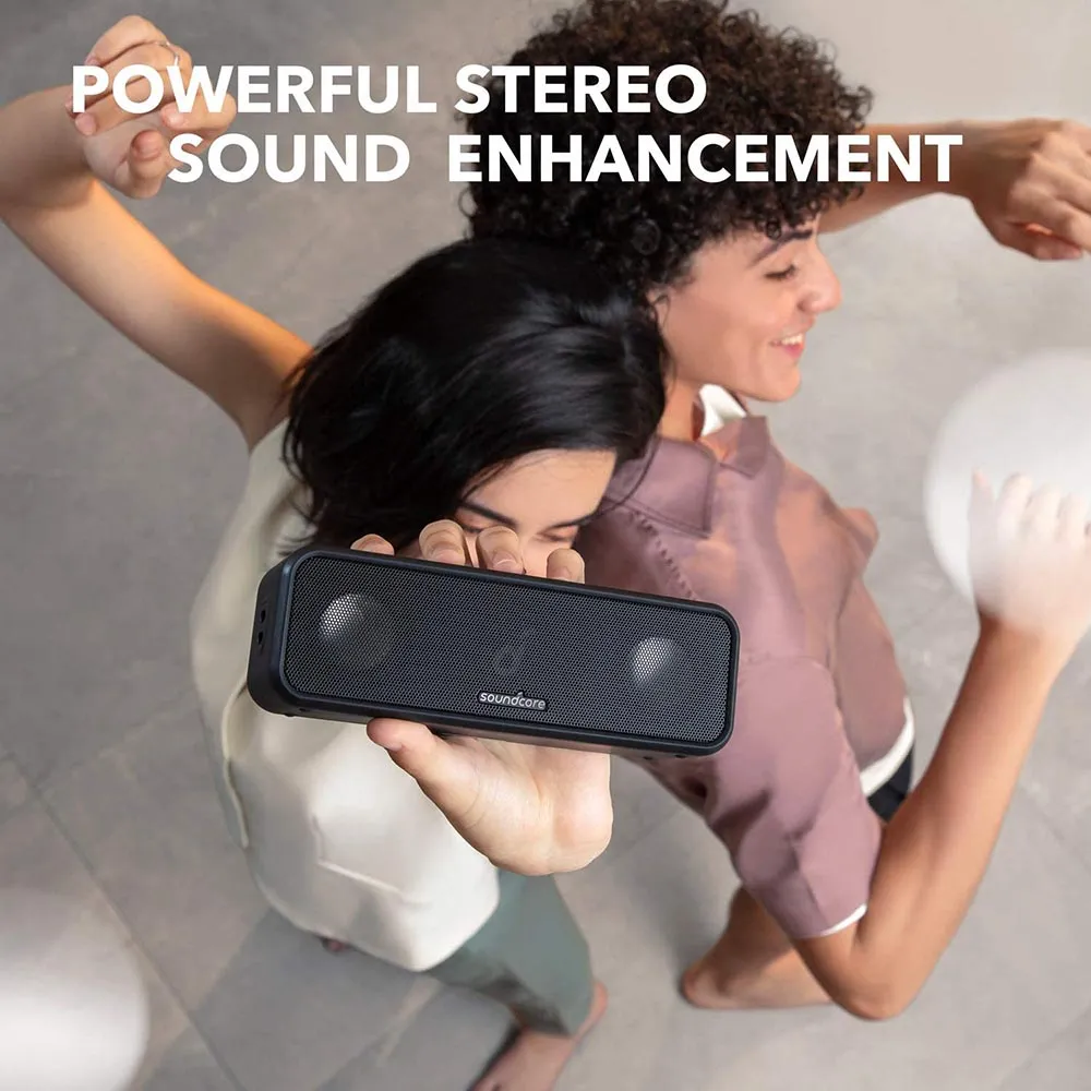 Anker Soundcore 3, Bluetooth Speaker with Stereo Sound, Pure Titanium Diaphragm Drivers, PartyCast Technology, BassUp, 24H Playtime, IPX7 Waterproof