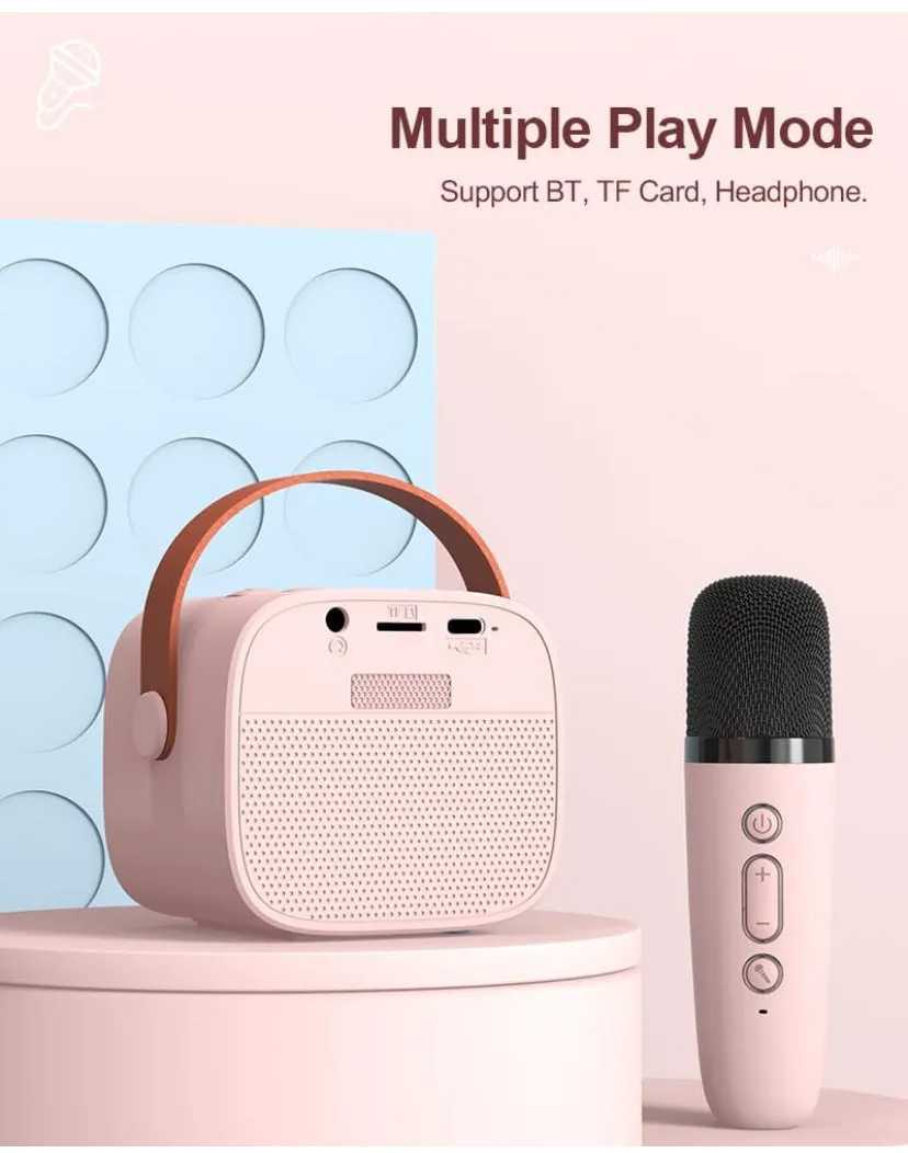 Bluetooth Machine with Portable Bluetooth Speaker and Wireless Microphone for kids