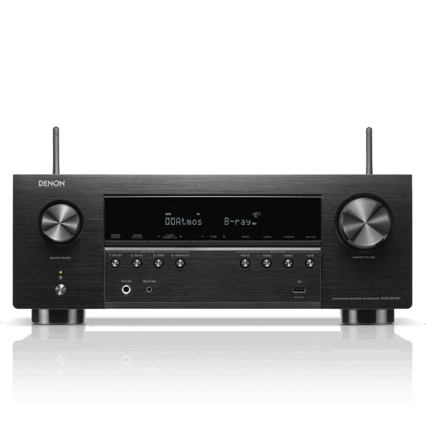 Denon AVRS970H AV Receiver With Wharfedale DX3 HCP 7.1 Speaker Package Black