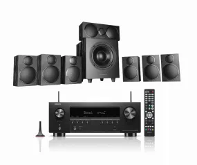 Denon AVRS970H AV Receiver With Wharfedale DX3 HCP 7.1 Speaker Package Black