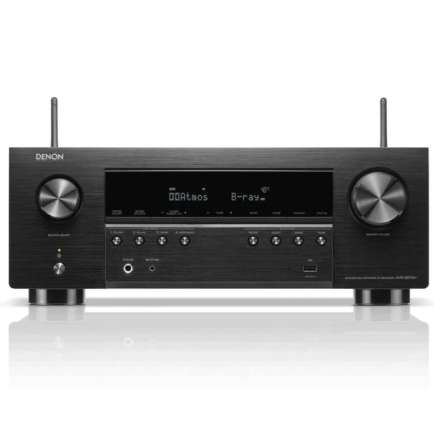 Denon AVRS970H AV Receiver With Wharfedale DX3 HCP 7.1 Speaker Package Walnut