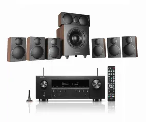 Denon AVRS970H AV Receiver With Wharfedale DX3 HCP 7.1 Speaker Package Walnut