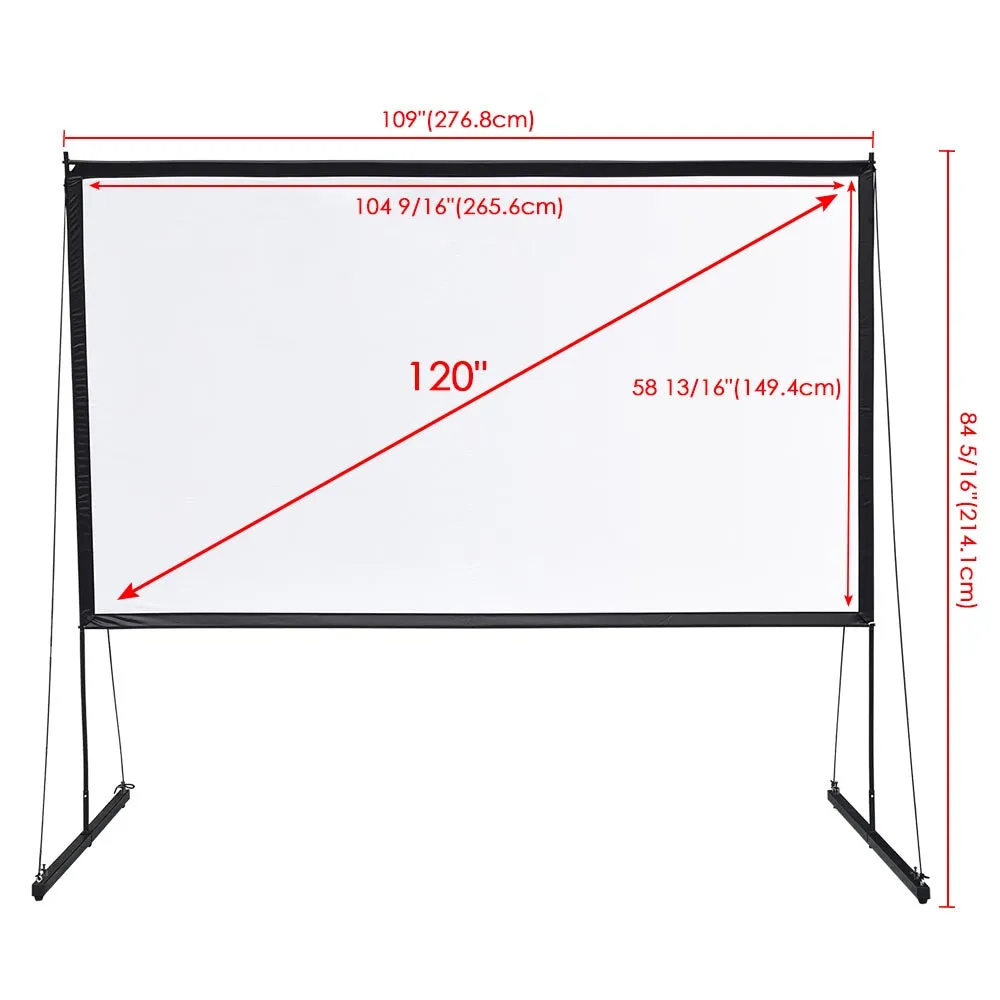 Ecom Portable Freestand Front Projector Screen w/ Legs 120" 16:9