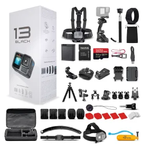 GoPro HERO13 Waterproof Action Camera   64GB Card and 50 Piece Accessory Kit