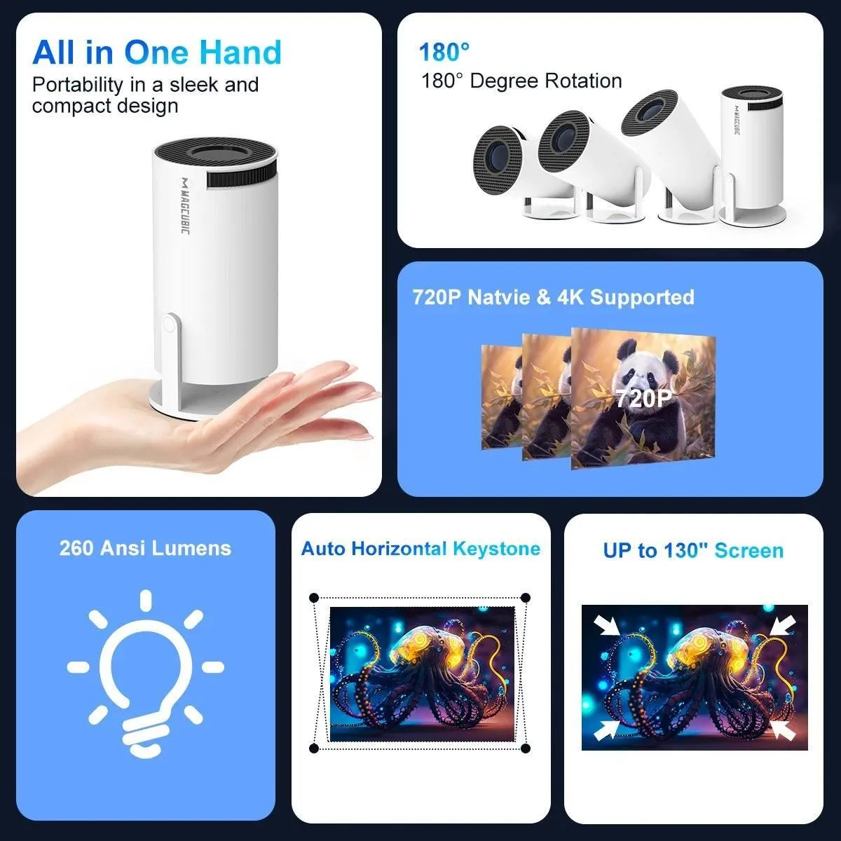 HY300 Pro Projector Home Theater Entertainment Portable Small Projector