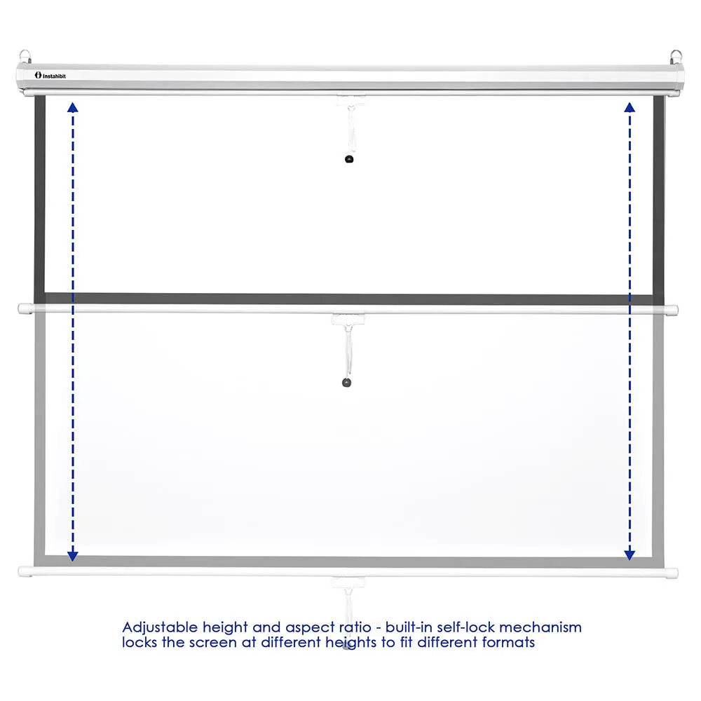 Instahibit Wall/Ceiling Mounted Pull Down Projector Screen 72" 4:3