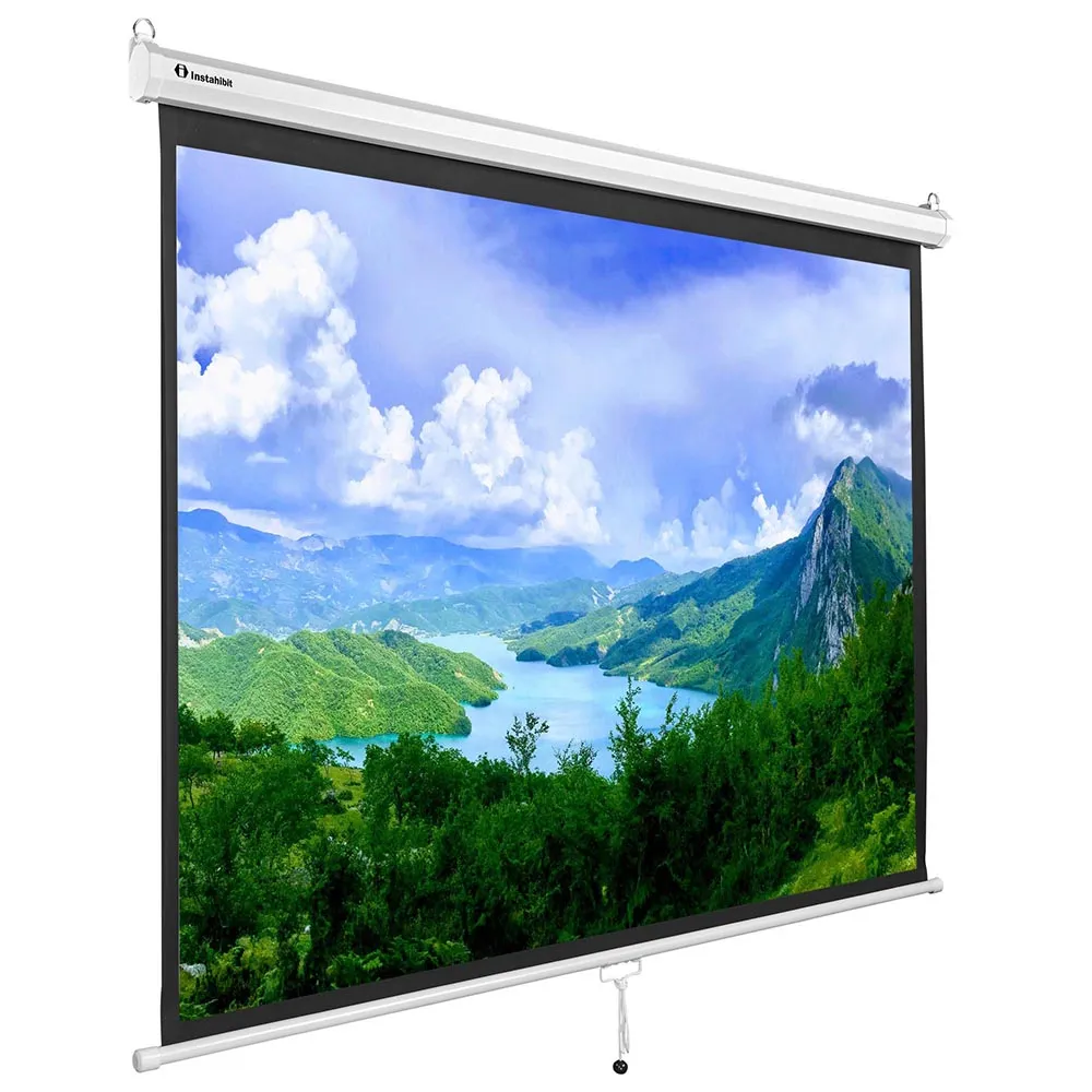 Instahibit Wall/Ceiling Mounted Pull Down Projector Screen 72" 4:3