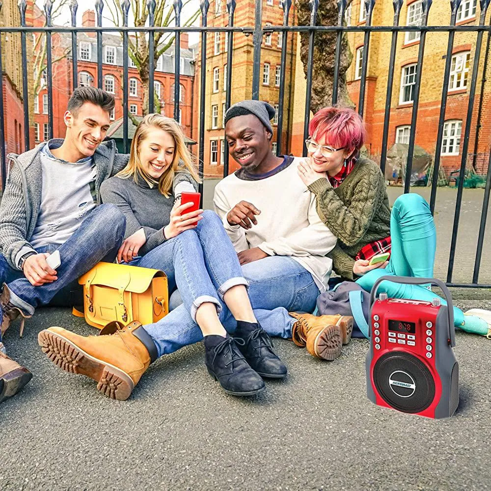 Koramzi Karaoke Portable Boombox with Bluetooth and Rechargeable Battery