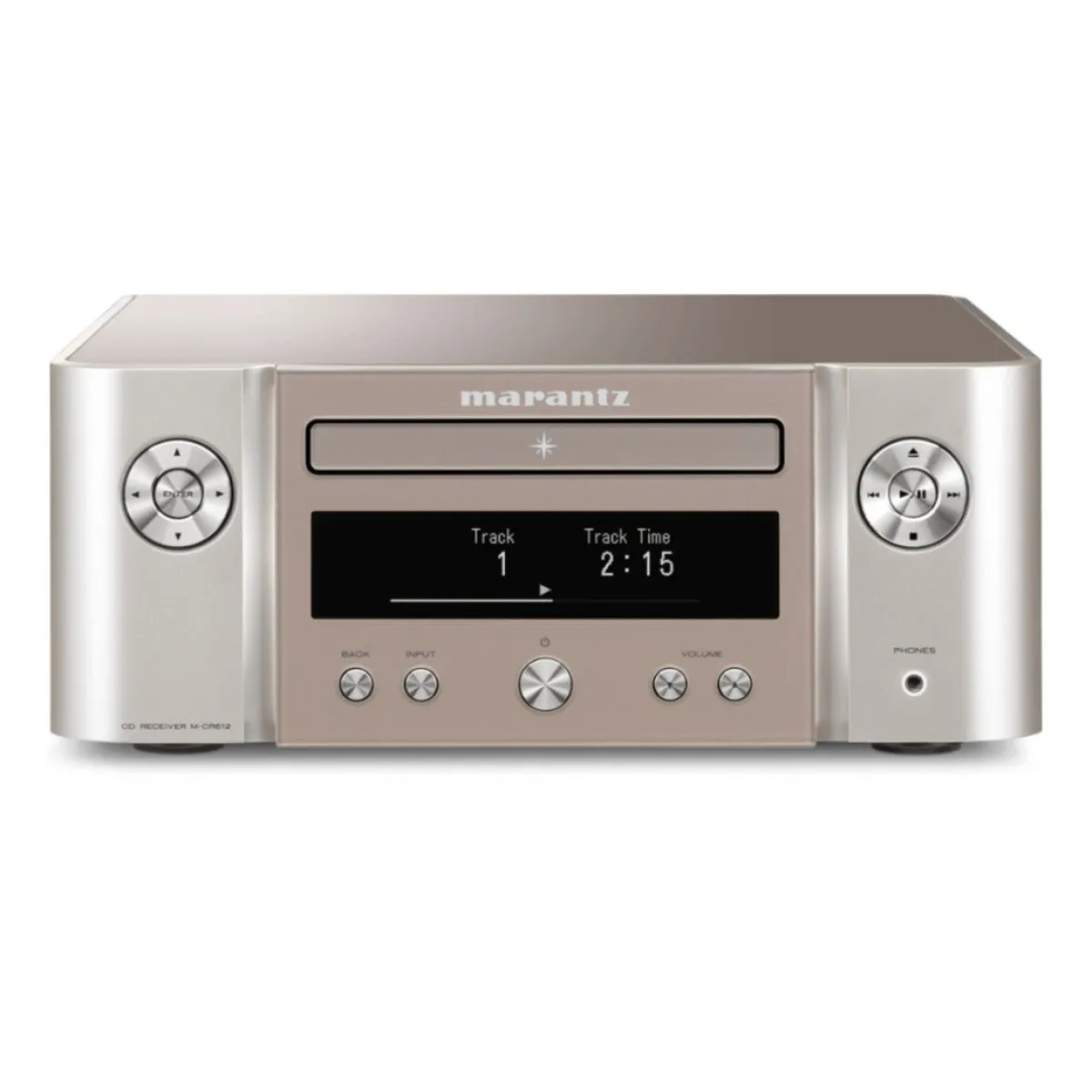 Marantz Melody X MCR612 Hifi Network System Silver Gold with Wharfedale Diamond 12.2 Bookshelf Speakers Light Oak Package