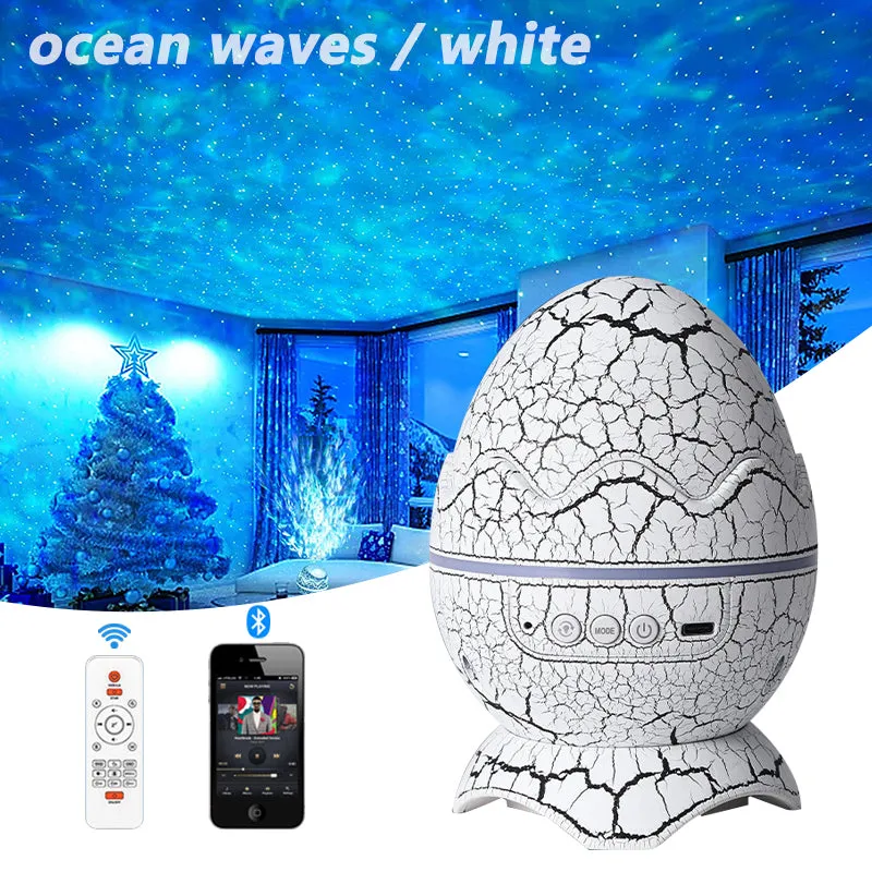 New Star Light Crack Translucent Dinosaur Egg Water Ripple USB Projection Night Light Home Decor