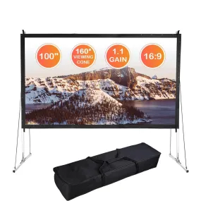 Portable Freestanding Front Projector Screen w/ Legs 100" 16:9