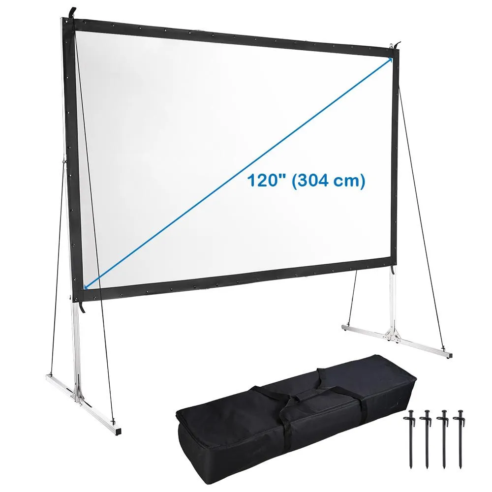 Portable Freestanding Front Projector Screen w/ Legs 120" 16:9