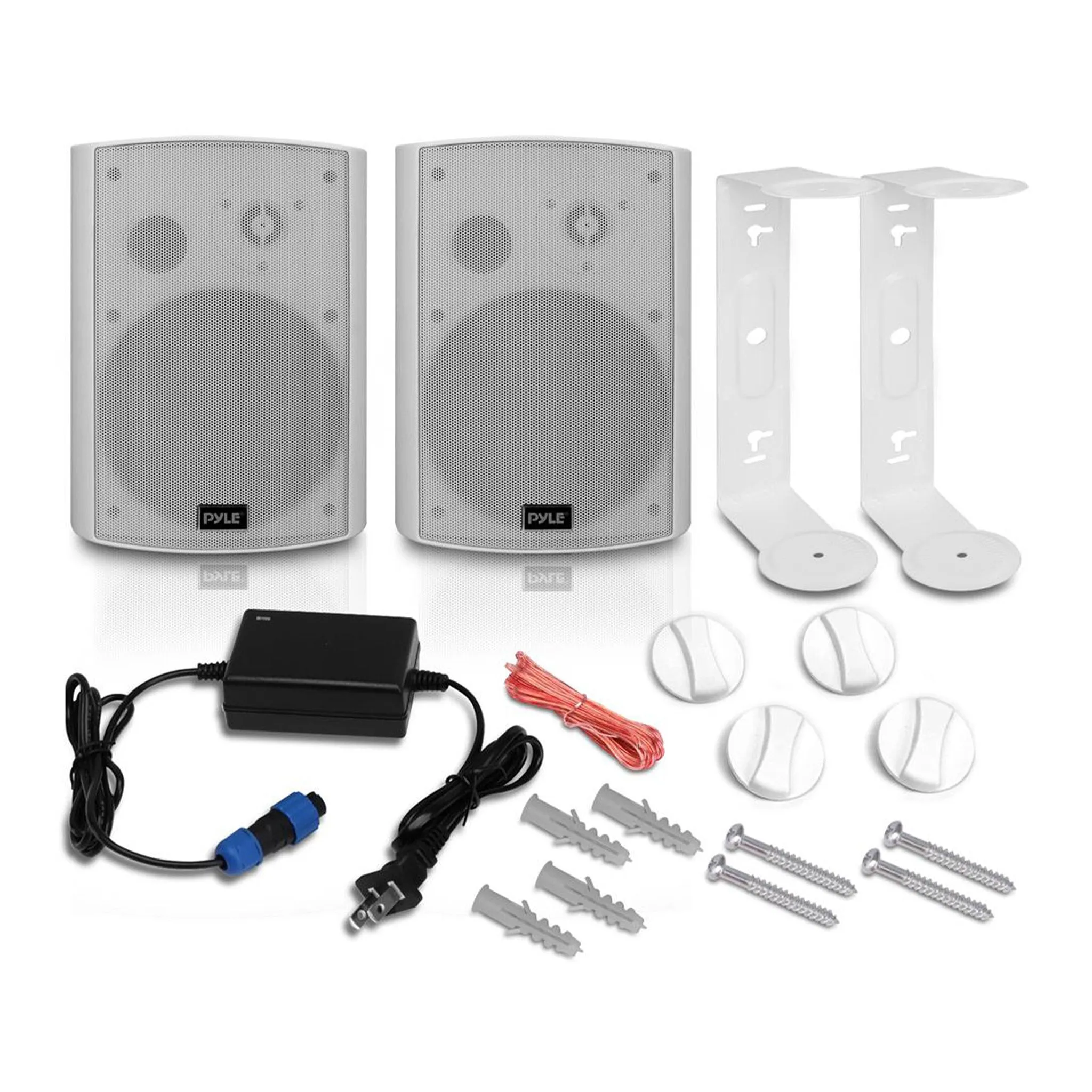 Pyle Audio PDWR61BTWT 6.5'' Indoor/Outdoor Wall Mount Wired/Bluetooth Wireless (2) Speakers - White