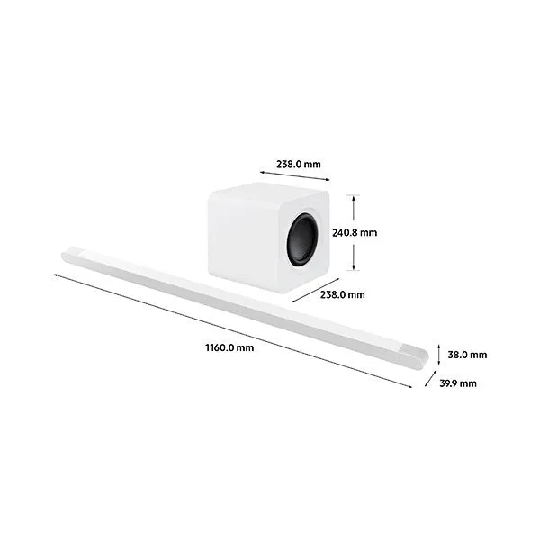 Samsung HW-S801BXU 3.1.2ch Soundbar & Subwoofer - White