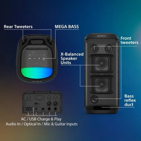 Sony SRSXV800B Wireless Portable Speaker Black