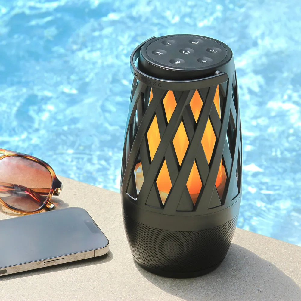 TikiTunes Pro Portable Bluetooth 10-Watt Speaker with LED Flame Light