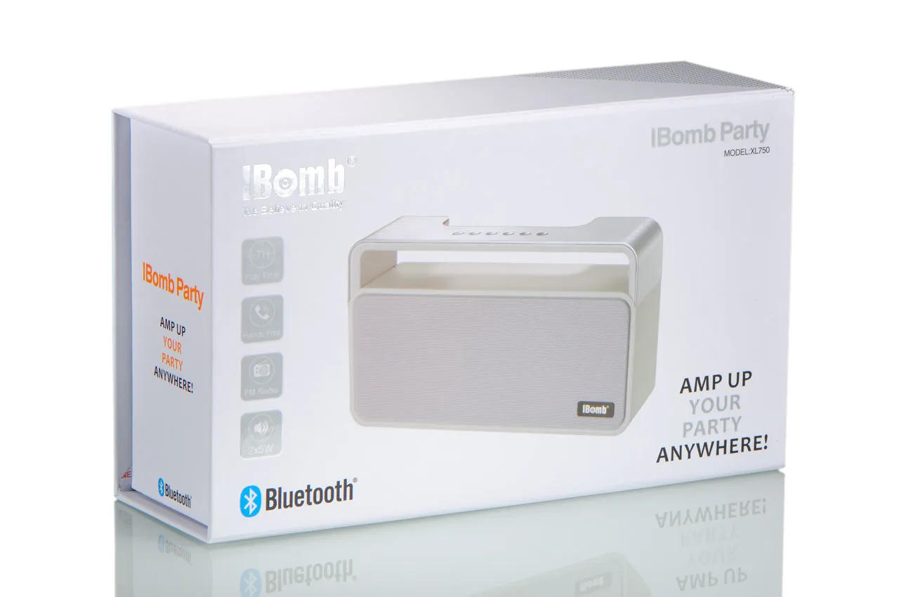 UNIVERSAL iBomb WHITE PORTABLE BLUETOOTH WIRELESS SPEAKER